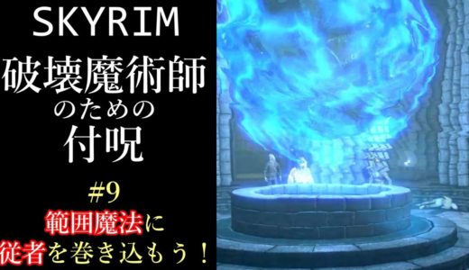 【ゆっくり解説】Skyrim 破壊魔法 #9 範囲魔法と従者の併用について【スカイリム】