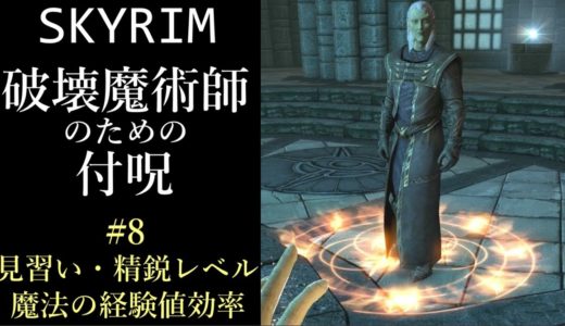 【ゆっくり解説】Skyrim 破壊魔法 #8 見習い／精鋭レベルの魔法の経験値効率【スカイリム】