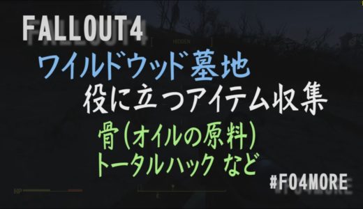 FALLOUT4 攻略 | ワイルドウッド墓地 役立ちアイテム収集 （骨・トータルハックなど）  フォールアウト4