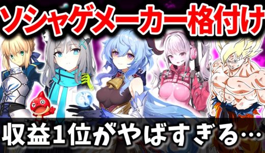 サ終・爆死・株価暴落…ソシャゲメーカーランキングを作成してみた【スマホゲーム・アプリゲーム】【サービス終了】【VOICEROID解説】【セルラン・売上】【スクエニ】【バンナム】【ホヨバ】