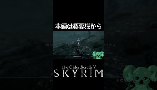 Skyrimの世界では夜になると寒さと重量過多で動けなくる #shorts #skyrim