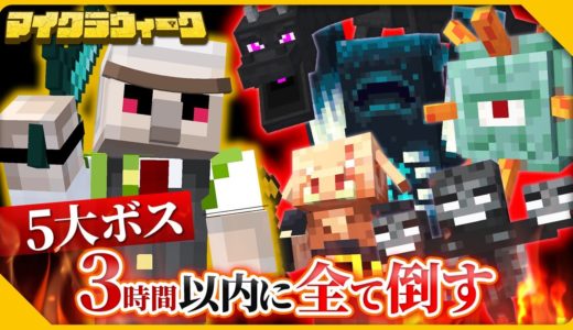 【マイクラ】毎日配信！5大ボスを3時間以内に討伐せよ！激ムズお題②
